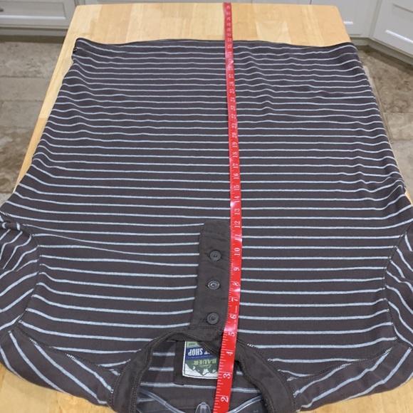 Eddie Bauer sport shop soft 100% cotton size tall large brown with white stripes - Picture 10 of 16